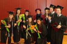 Dr. Cohen and some members of his lab group celebrate on graduation day